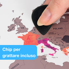 Carica l&#39;immagine nel visualizzatore di Gallery, envami® Mappa del Mondo da Grattare - 68 X 43 CM - Idee Regalo - mappamondo da grattare con Bandiere - Scratch off Map - Mappa da grattare - Cartina Mondo da grattare - Oro rosa Inglese