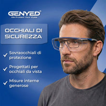 Carica l'immagine nel visualizzatore di Gallery, GENYED Occhiali di Sicurezza Protettivi da Lavoro, Sovraocchiali, Lente Antigraffio e Antiappannante, Protezione UV400, 