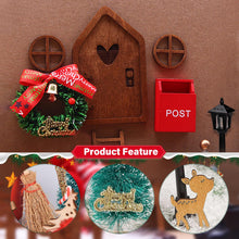 Carica l'immagine nel visualizzatore di Gallery, AOKITO Porta Elfo Natale Kit, Porticina Elfo Natale Legno Accessori, Porta Elfo Magica con Ghirlanda di Natale, Mini Albero Natale, Scopa, Stivali, Scala, Decorazioni Natalizie Regali per Bambini Set