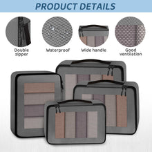 Carica l&#39;immagine nel visualizzatore di Gallery, Organizer Valigie - 8 Pezzi Organizzatori Valigia Viaggio Salvaspazio - Set Organizer da Viaggio - Packing Cubes for Travel - Divisori Valigia per Vestiti, Scarpe, Cosmetici, Grigio