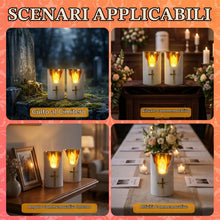 Carica l'immagine nel visualizzatore di Gallery, 2 Pezzi Candele led, Lumini cimitero led batteria per cimiteri e chiese