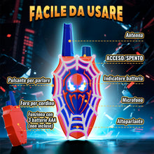 Carica l'immagine nel visualizzatore di Gallery, Mirthigig Walkie Talkie Bambini, Ragnatela con Luci e Occhi Lampeggianti, Giocattolo Gioco Bambino 3 4 5 6 7 8 10 11 Anni, Giocattoli Giochi Bambini 3-12 Anni, Natale Regalo Bimbo 3-12 Anni Maschio