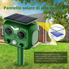 Carica l'immagine nel visualizzatore di Gallery, Dissuasore per Gatti a Ultrasuoni, Energia Solare, IP66, Impermeabile, con Frequenza Regolabile, per Allontanare Animali