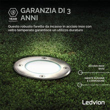 Carica l'immagine nel visualizzatore di Gallery, Ledvion Faretto LED da Incasso per Esterno IP67 3W 230V GU10 rotondo
