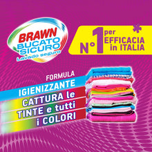Carica l'immagine nel visualizzatore di Gallery, Brawn Bucato Sicuro Foglietti Acchiappacolore, Formula con Molecola Igienizzante Cattura le Tinte e i Colori, Confezione