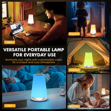 Carica l'immagine nel visualizzatore di Gallery, Auxmir Luce Notturna Bambini, Lampada da Comodino, Lampada LED Colorata con 13 Colori, Luminosità Regolabile, 3 Modi d’Illuminazione, Touch e Telecomando, Batteria Ricaricabile, Argento