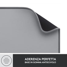 Carica l&#39;immagine nel visualizzatore di Gallery, Logitech Desk Mat - Studio Series, Multifunzione, Tappetino per Mouse Esteso, Protezione Scrivania da Ufficio con Base in Gomma, Resistente ai Versamenti - Grigio