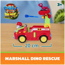 Carica l'immagine nel visualizzatore di Gallery, Paw Patrol: The Dino Movie, camion dei pompieri Marshall Dino Rescue con lanciamissili rotante a 360° con 2 action figur