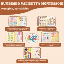Carica l'immagine nel visualizzatore di Gallery, Valigetta Montessori Interattiva Bambini 2 3 4 5 6 anni Libro Montessori Busy Board è un pannello sensoriale interattivo