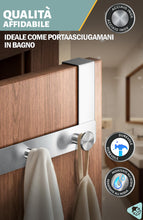 Carica l'immagine nel visualizzatore di Gallery, Menz Appendiabiti Per Porta in Acciaio INOX per Appendere - Robusto Appendiabiti da Porta con Ganci per Porta in Design 