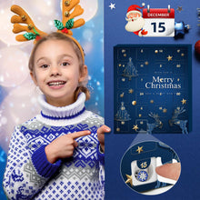 Carica l'immagine nel visualizzatore di Gallery, KAZATE Calendario dell'Avvento 2024 Donna Gioielli Bracciale,Calendario Avvento Ragazza Sorprese Regali,Bambina Natalizi Ciondoli Kit 2 Catene 22 Charms Accessori fai da te Perline Blue
