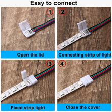 Carica l'immagine nel visualizzatore di Gallery, 4pin RGB del connettore di Estensione Cavo,20 Pezzi LED Strip Connector Rapido Connettore Striscia,LED Adattatore Jumper