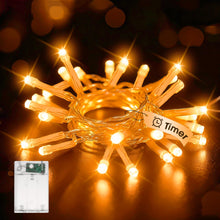 Carica l'immagine nel visualizzatore di Gallery, Stringa Luci LED a Batteria, 3M 30 Leds Timer Catena Luminosa, Arancione