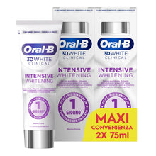 Carica l'immagine nel visualizzatore di Gallery, Oral-B Dentifricio Sbiancante 3D White Clinical, Denti Più Bianchi, 2x75ml