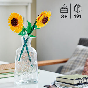LEGO Girasoli Set di Fiori Finti per Bambine e Bambini da 8 Anni, Bouquet da Esporre come Accessorio per la Camera da Letto o come Decorazione di Casa, Regalo per Ragazza, Ragazzo, Lei o Lui 40524