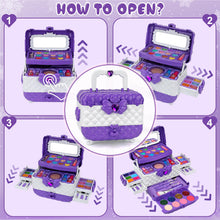 Carica l'immagine nel visualizzatore di Gallery, Aureyung Trucchi Bambina, 54PCS Lavabile Set Trucchi Bambina, Valigetta Trucchi Bambina, Giocattoli Bambina 3-12 Anni Giochi Bambina, Regalo Natale Compleanno Bambina 3 4 5 6 7 8 9 10 Anni