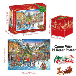 HappyKidsClub Calendario Avvento 2024, Puzzle 1000 Pezzi Regali Natale 2024 Calendario Avvento Uomo Idee Regalo Natale Calendario dell Avvento 2024 Puzzle Adulti Calendario Avvento Adulti