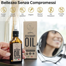 Carica l'immagine nel visualizzatore di Gallery, Olio di Rosmarino per Capelli, Stimola la Crescita e Previene la Caduta, Rinforzante con Lino e Biotina, Nutre il Cuoio 