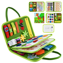 Carica l'immagine nel visualizzatore di Gallery, Busy Board Giochi 1 2 3 4 5 Anni Pannello Sensoriale Bambini Montessori+ Puzzle di Legno Tavola Libri Valigetta Montessoriana Gioco Educativi Intrattenimento Bambini Ristorante Viaggio Stoffa