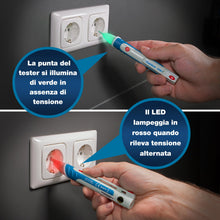 Carica l'immagine nel visualizzatore di Gallery, PeakTech 1030 - Tester di Tensione AC senza Contatto con Lampada a LED, Campo di Funzionamento Ac 50-1000V, Sistema di M