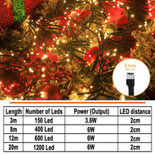 Carica l'immagine nel visualizzatore di Gallery, Catena Luminosa da Esterno 3 metri 150LED Luci Decorative a Grappolo Elettrica 31V con Timer, Luci Natale Esterno e Inte