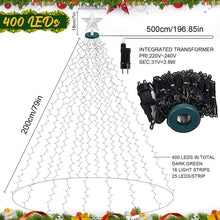 Carica l'immagine nel visualizzatore di Gallery, Herefun Luci di Natale, 16 * 2M 400 LEDs Luci Decorazione Natale per Albero, Luci Natale Fata Filo di Rame Luci con 8 Modalità, IP44, Luce Catena Decorare per Albero di Natale, Feste, Giardino