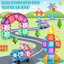 Carica l'immagine nel visualizzatore di Gallery, Lovchil Costruzioni Magnetiche per Bambini 61 Pezzi Blocchi Magnetici Giochi Bambini per 3+ Anni blocchi costruzioni magnetici Montessori per ragazzi e ragazze di 3 4 5 6 7 8 anni
