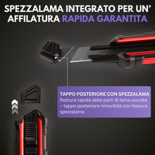 Carica l'immagine nel visualizzatore di Gallery, Filzada® 3x Taglierino Professionale Cutter con 13 Lame Carbon - Nitido