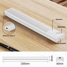 Carica l'immagine nel visualizzatore di Gallery, daphomeu 5 Pezzi LED Sottopensile Cucina, Dimmerabile Luce led Sottopensile, 20cm Bianco Freddo Luce Armadio led con Sen