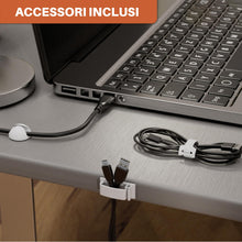 Carica l'immagine nel visualizzatore di Gallery, Set da 2 Canalina Passacavi Scrivania Acciaio Nero