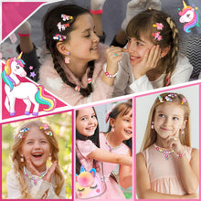 Carica l&#39;immagine nel visualizzatore di Gallery, ZLPBAO 20pc Unicorno Bambina Regalo, Regalo Bambina 3 4 5 6 Anni Unicorno Regalo Borsetta Set per Capelli Mollette Ragazze Arcobaleno Collana Bracciale Anello Orecchino Travestimenti e Giochi di Ruolo