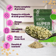 Carica l'immagine nel visualizzatore di Gallery, BIO Jorus SGUSCIATI Semi di canapa crudi, europei 1kg, Hemp seeds, Omega 3, 6