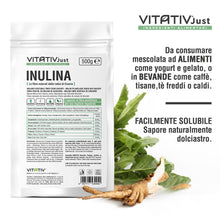 Carica l&#39;immagine nel visualizzatore di Gallery, VITATIV Inulina da Cicoria in Polvere Pura 500g | Fibra Vegetale Prebiotica da Radici di Cicoria | ALTA QUALITA