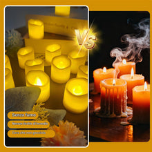 Carica l'immagine nel visualizzatore di Gallery, BUCOMTU 24 Pezzi Candele LED Candele con Fiamma Oscillante Senza Fiamma, Lumini a Batteria, Luce Bianca Calda per Decora