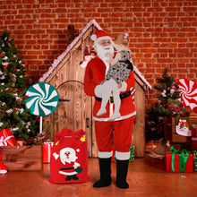 Carica l'immagine nel visualizzatore di Gallery, CIRULLI Costume babbo natale,Vestito babbos natales uomo, Pantaloni con fascia elastica, Costume universale da Babbo Natale taglie forti, Set festa di Natale, Cosplay