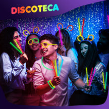 Carica l'immagine nel visualizzatore di Gallery, Ziitty Braccialetti Luminosi Fluorescenti , 7 colori Fluo Party Kit Bambini Adulti Starlight 100 Glow Sticks e Connettori per Bracciali Occhiali Gadget per Comleanno Feste Carnevale Capodanno Pasqua