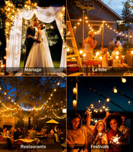 Carica l'immagine nel visualizzatore di Gallery, JEYMORKEY Catena Luci da Esterno Giardino - G40 65Ft 20M 30+2 LED Lampadine Esterno Filo IP44 Lucine da Esterno Giardino 20 Metri Luce Catena Luminosa Fila Catene Esterno Gazebo Lampade per Terrazzo