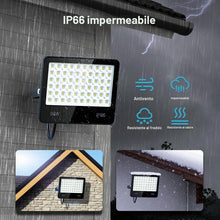 Carica l'immagine nel visualizzatore di Gallery, Faretto LED Da Esterno 50W 2 Pezzi - 5000LM 6500K Super Luminoso Bianco Freddo Faro LED Esterno, IP66 Impermeabile Luce 