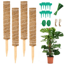 Carica l'immagine nel visualizzatore di Gallery, Vicloon Bastone per Piante, 4Pcs Piante Rampicanti Bastone, Stecche per Pianti 40cm, Palo Totem in Fibra di Cocco, Tutor