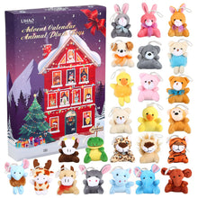 Carica l'immagine nel visualizzatore di Gallery, LIHAO Calendario dell'Avvento, 24pz MINI Giocattoli di Animali Peluche Regali Natale per Bambini