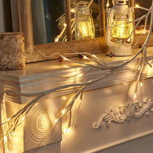 Carica l'immagine nel visualizzatore di Gallery, Ramo di luce bianca pura Rotang con 48 LED bianchi caldi, alimentato elettricamente, stringa di luci decorazione per cam