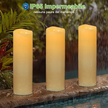 Carica l'immagine nel visualizzatore di Gallery, Kimjo 10 x 35 cm Candele LED Grandi Senza Fiamma per Esterni, Onda