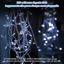 Carica l'immagine nel visualizzatore di Gallery, SYCEES Catena Luci LED 23M 200LED Luci Natalizie Bianco Freddo Stringa Luci 8 Modalità IP44,Catena Lumonosa Decorazione Albero Natale Matrimonio Giardino Patio Mostra Feste