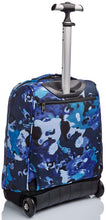 Carica l'immagine nel visualizzatore di Gallery, Invicta Trolley Scuola, Blu, Camo Shades, 2 in 1, Doppio Uso, Zaino con Carrello Fisso e Crossover System, Viaggio, Unisex