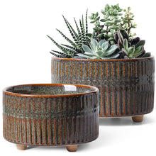Carica l'immagine nel visualizzatore di Gallery, LE TAUCI Vasi per Piante Grasse, 16.5+20 cm Vasi per Piante da interno in Ceramica con Foro di Drenaggio, Fioriere da Ba