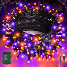 Carica l'immagine nel visualizzatore di Gallery, cshare Stringa Luci Decorazioni di Halloween, 6M 60LED Arancione-Viola USB/Batteria Catena Luminosa con Timer Impermeabi