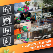 Carica l'immagine nel visualizzatore di Gallery, GRÜNTEK Guanti da Lavoro e Giardinaggio L/9 in bambù e Lattice 2 PAIA Per Lavoro Domestico Ediliza Pittura Supermercato 