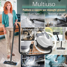 Carica l'immagine nel visualizzatore di Gallery, Pulitore a Vapore, 28 Accessori, 1,5 L 2000W, Pressione del Vapore 4 bar, Vapore Bloccabile, Potente Pulitore Vapore Casa per Rimuovere Sporco e Grasso da Pavimenti, Mobili Imbottiti e in Bagno
