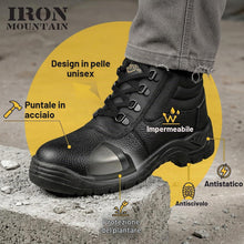 Carica l'immagine nel visualizzatore di Gallery, Iron Mountain Stivali Antinfortunistici S3 SRC Unisex – Scarpe da Lavoro in Pelle con Puntale Acciaio, Antiperforazione,