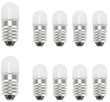 Carica l'immagine nel visualizzatore di Gallery, AC/DC E10 Lampadine, 10 Set 24 Volt Bianco Freddo Lampadine di Ricambio Miniatura Vite LED Lampade Luce 0.5W 60LM, Compr